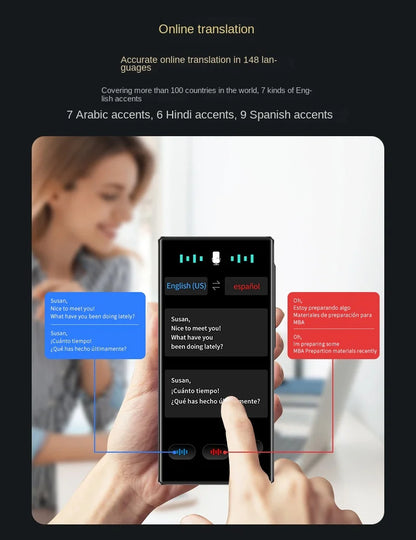 Portable S35 Translator Device Big Screen 148 Languages Voice Tradutor Intelligent Real-time Translating Offline Translation