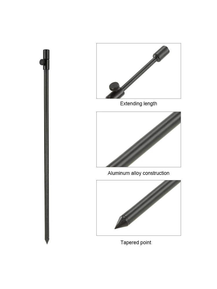 48-75cm Extending Aluminum Alloy Fishing Bankstick Adjustable Carp Fishing Bank Stick Fishing Rod Pod Rest for Bite Alarm