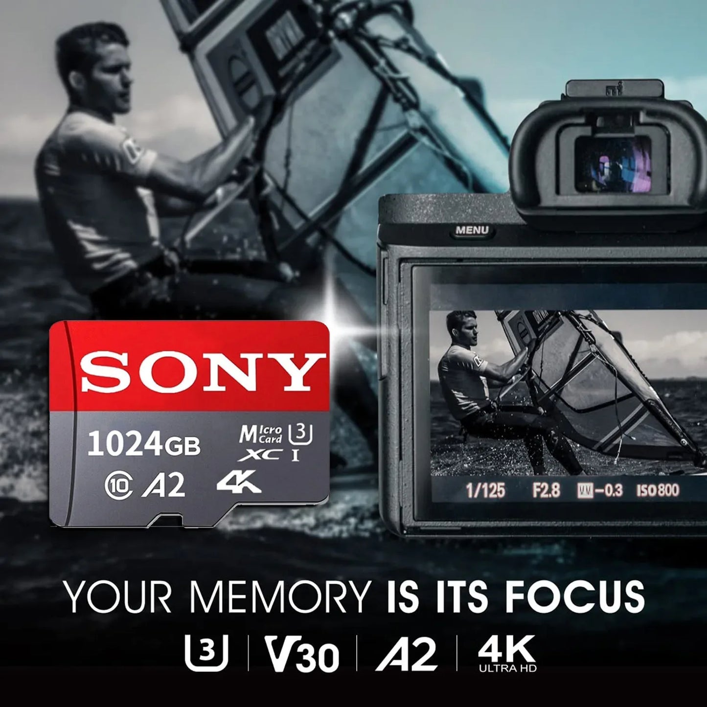 SONY SD Memory Card Extreme Micro Mini SD Card 1TB 512GB128GB 256GB 32GB 64GB U3 A2 TF Flash Cards for Xiaomi Phone Camera PC