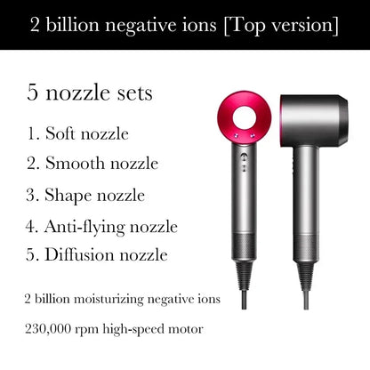 Sèche-cheveux Super Hair Dryer 220V sans balais, soin capillaire personnel, coiffage, outil à ions négatifs, programme de séchage, sèche-cheveux électrique à ions négatifs