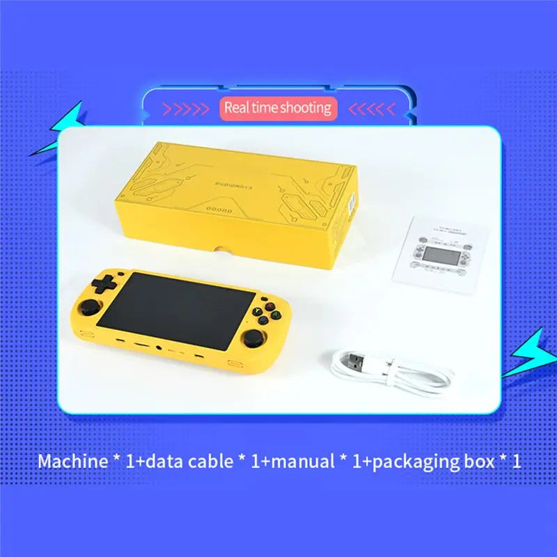 FFYY-RGB10 Max3 Retro Game Console 16G+256G 5.0 Inch Handheld Video Game Console For MAME PSP N64 GBA NDS Emulator Easy Install