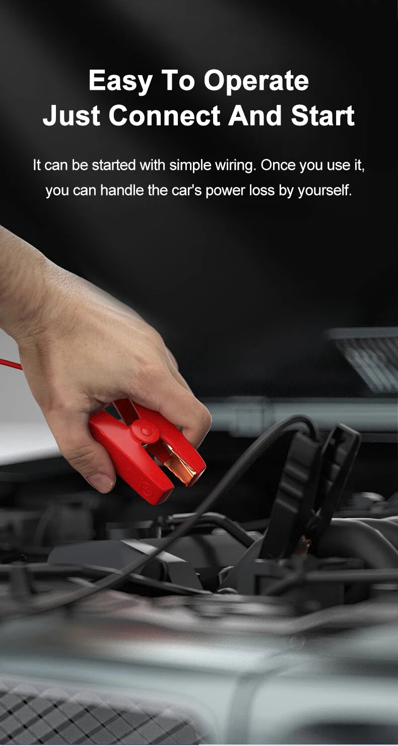 EAFC 12V  Car Jump Starter Power Bank Portable Car Battery Booster ChargerStarting Device Auto Emergency Start-up Lighting
