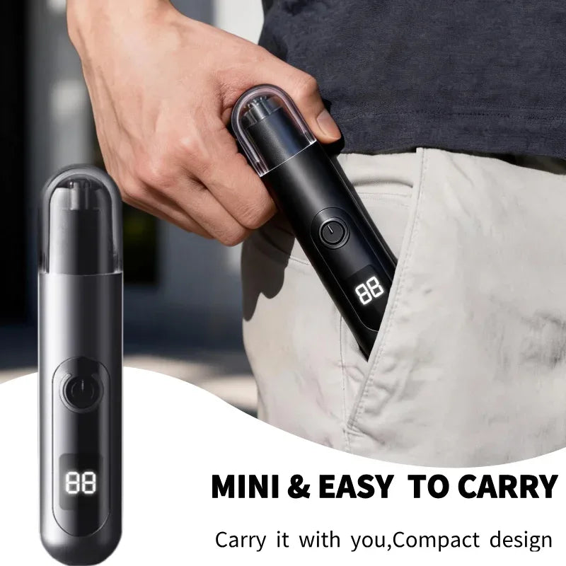 Mini Electric Nose & Facial Hair Trimmer Painless Safe for Men Women Ears Eyebrow Portable Waterproof Rechargeable Grooming
