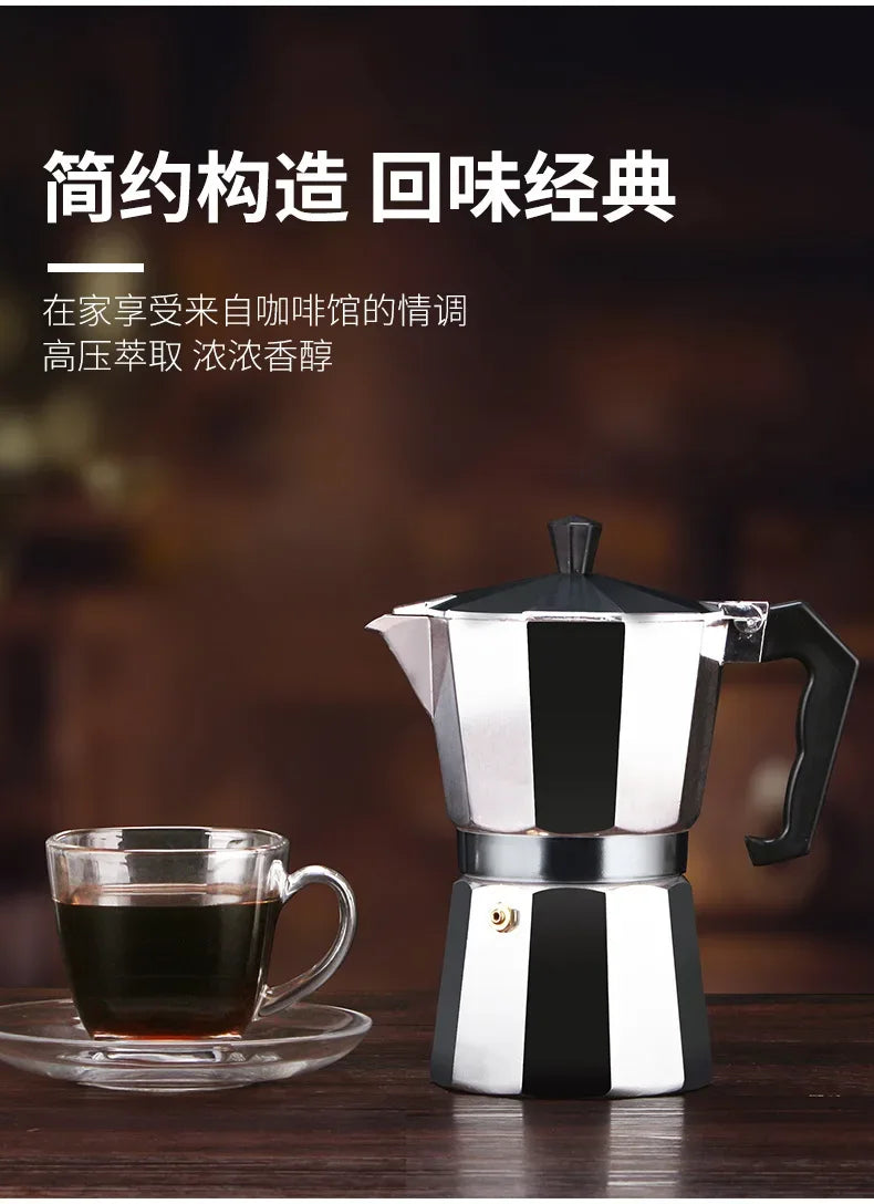 150 300 600 Aluminum Moka Pot with Electric Burner Stove Top Coffee Maker Espresso Percolator Mocha Kettle Heater Home Household