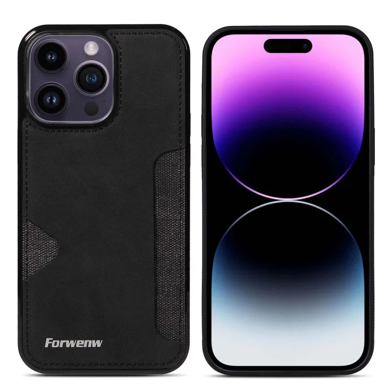 Retro Card Holder Phone Case for iPhone 17 16 15 14 13 12 11 Pro Max 16E Mini XS XR SE 7 8 Plus Busines Wallet PU Leather Cover