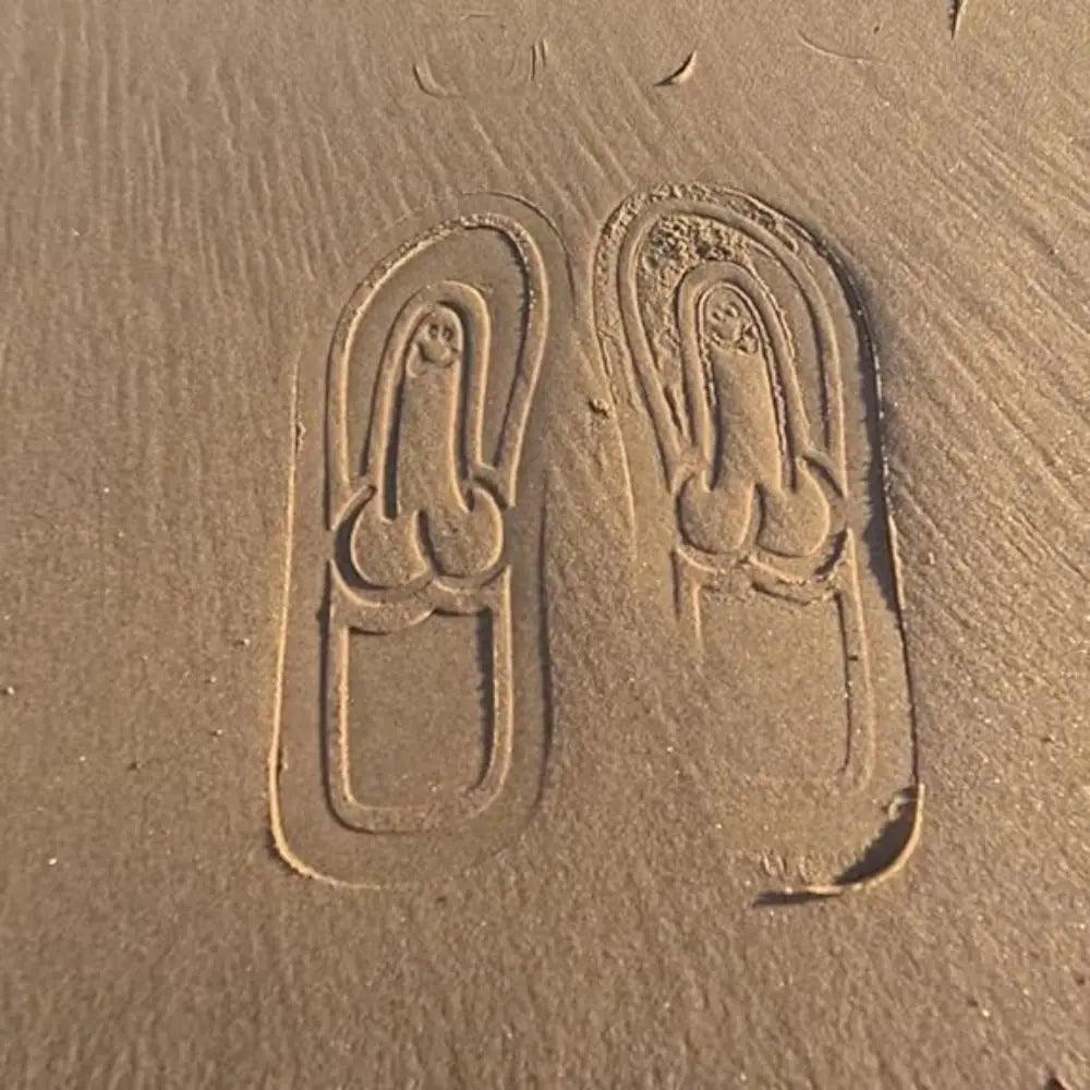 Funny  Penis Flip Flops Spoof Beach Flip Flops for Men's Summer Beach Sandals Comfort Non Slip Sandal