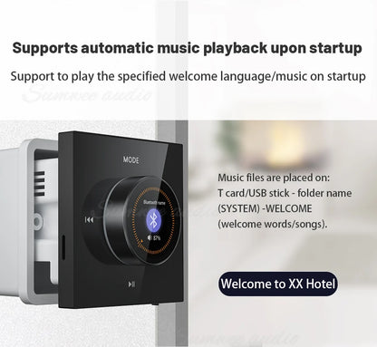 86 New item hifi professional smart wall mount stereo Background Music System speaker sets bluetooth mini in wall amplifier