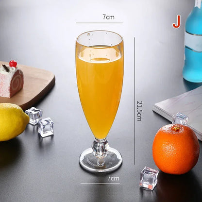 Acrylic Cocktail Cup Unbreakable Wine Glass Home Wedding Party Bar Goblet Red Juice Wine Drinking Glasses Bar Tools