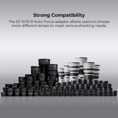 K&F CONCEPT EF to EOS R Adapter Auto Focus Lens Mount Adapter for Canon EF EF-S Lens to Canon EOS R/RF R3 R6 R50 Mount Cameras