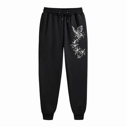 Fashion Floral & Butterfly Print Sports Pants Women's High Quality Pants Jogging Pants Women's Leisure Fitness Jogging Pants
