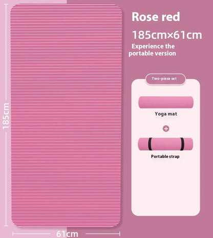 10MM Non-Slip Athletic Yoga Mat for Home Training, Pilates and Gymnastics