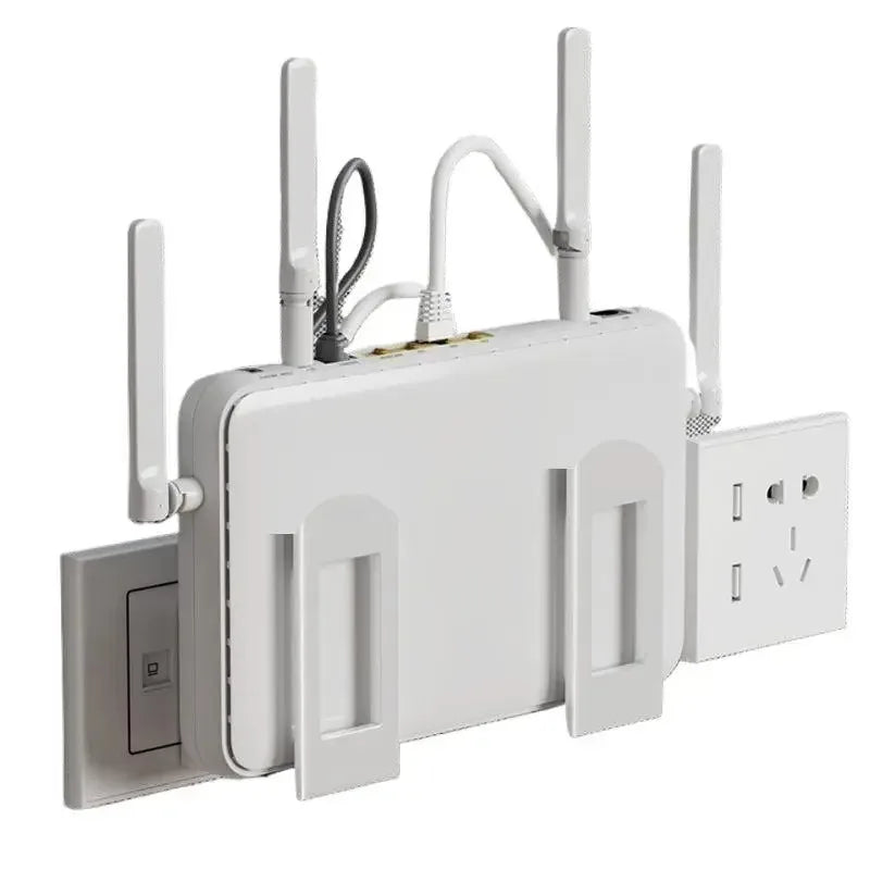 Wall-Mounted Router Set-Top Box Organizer with Adjustable Bracket, Multi-Purpose Cable Management Shelf for WiFi Devices Storage