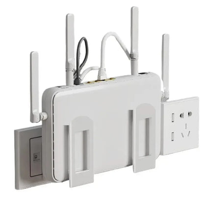 Wall-Mounted Router Set-Top Box Organizer with Adjustable Bracket, Multi-Purpose Cable Management Shelf for WiFi Devices Storage