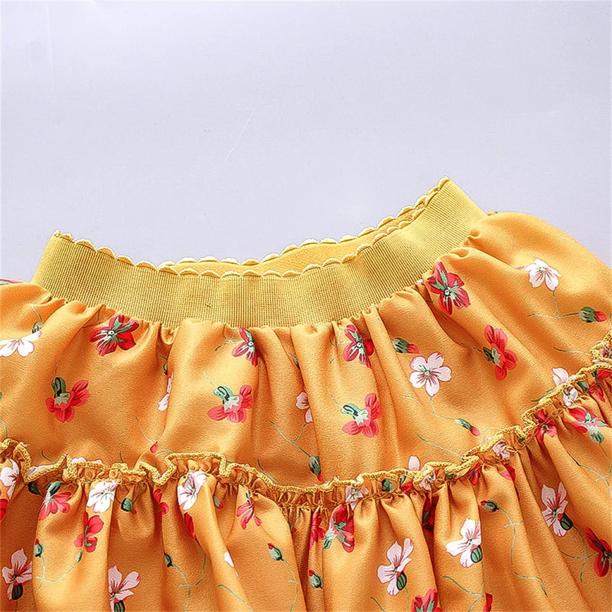 0-3 Year Old Little Girl'S Half Length Skirt  Sweet Small Floral Multi-Layer Chiffon Solid Color Loose A-Line Skirt tutu skirt