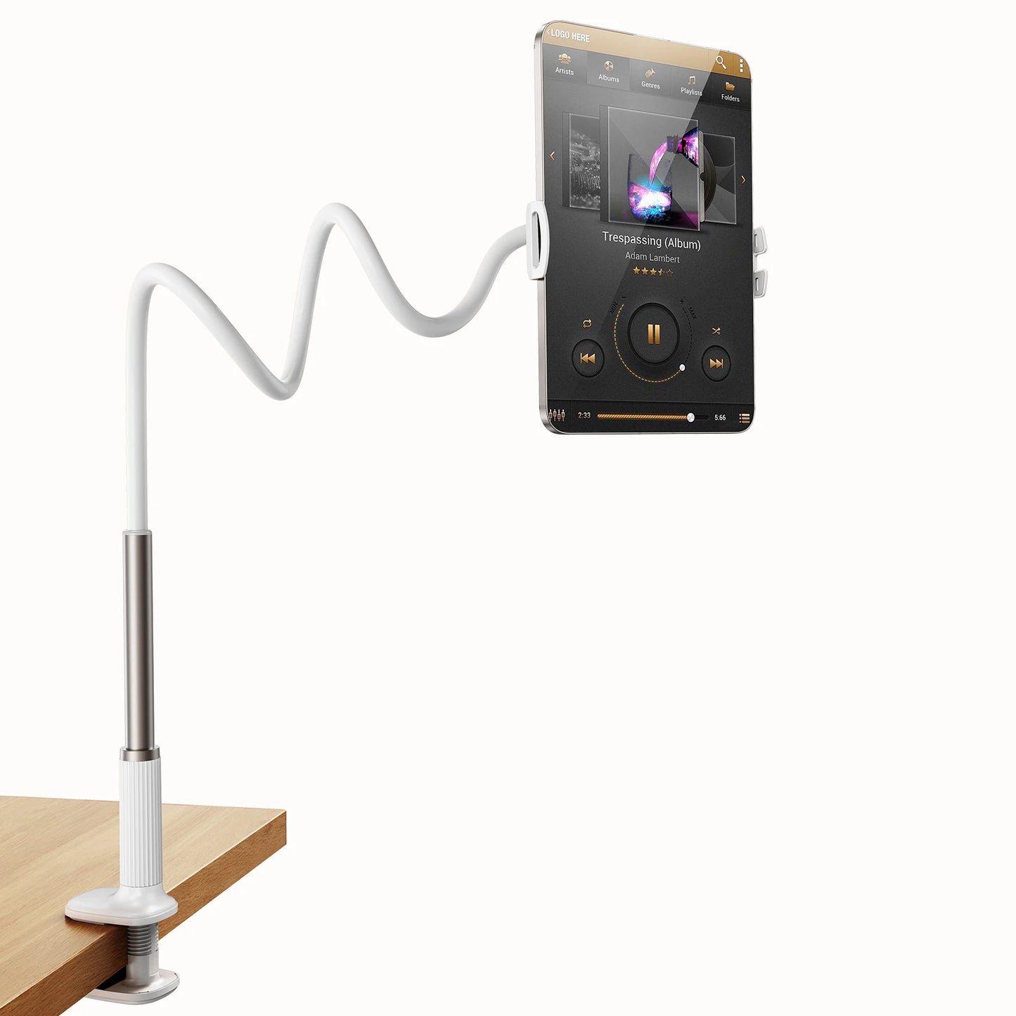 Oatsbasf Gooseneck Tablet Stand Holder Phone Stand Holder with Adjustable Flexible Long Arm for Bed Lazy Bracket 4.7-13" Device
