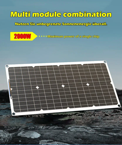 110V220V 6000W Flexible Solar Panel System Kit  12V Battery Charger Controller  Inverter Complete For Home Outdoor Capming