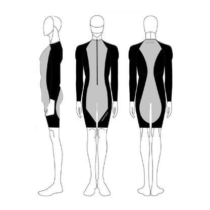 AMORESY Atticus Series Men Glossy Smooth Patchwork High Stretch Long Sleeve Knee Length Tracksuit Jumpsuit Bodysuit Fitness Gym