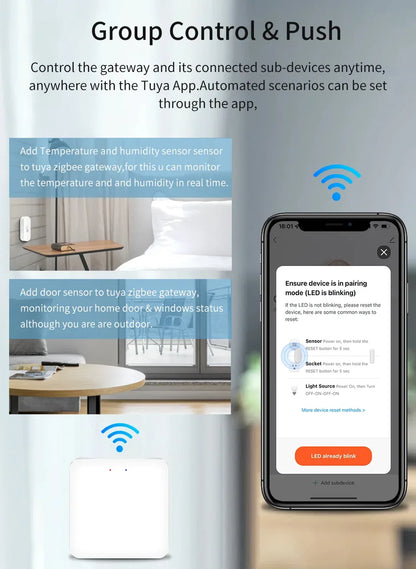 Tuya Multi-mode Gateway Hub Bluetooth Mesh Smart Home Automation ZigBee WiFi Wireless Bridge Works with Alexa Google Smart Life