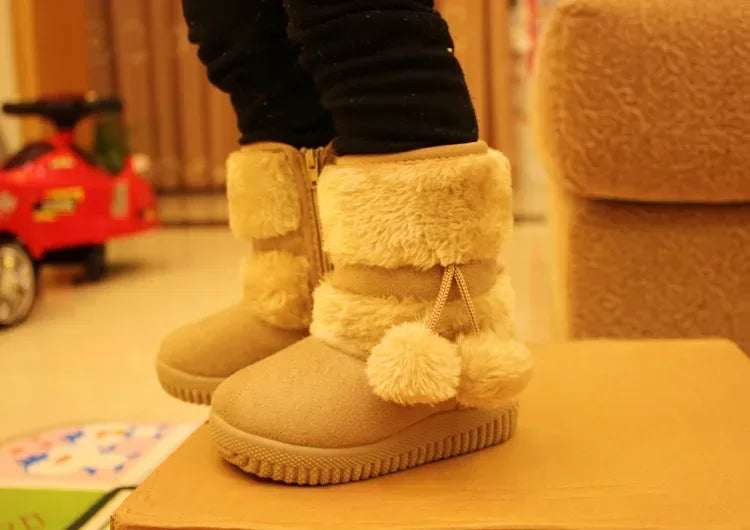 Girls Snow Boots 2019 Winter Comfortable Thick Warm Kids Boots Lobbing Ball Thick Children Autumn Cute Boys Boots Princess Shoes