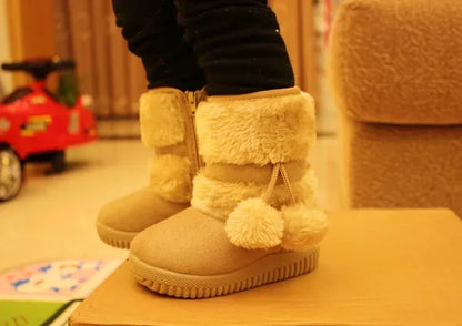 Girls Snow Boots 2019 Winter Comfortable Thick Warm Kids Boots Lobbing Ball Thick Children Autumn Cute Boys Boots Princess Shoes