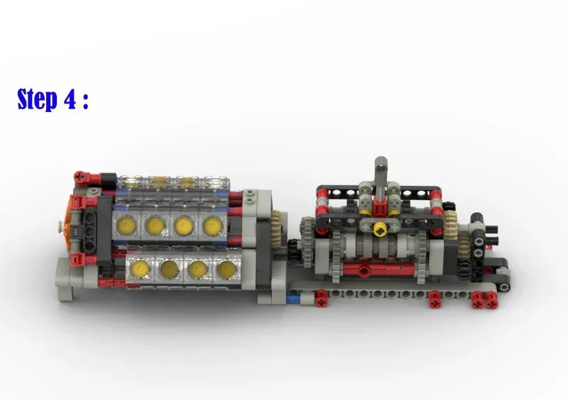 MOC Creative Six Speed Transmission Reverse Gear Model Children DIY Parts Assembly Building Block Electric Engine Toy For Boys