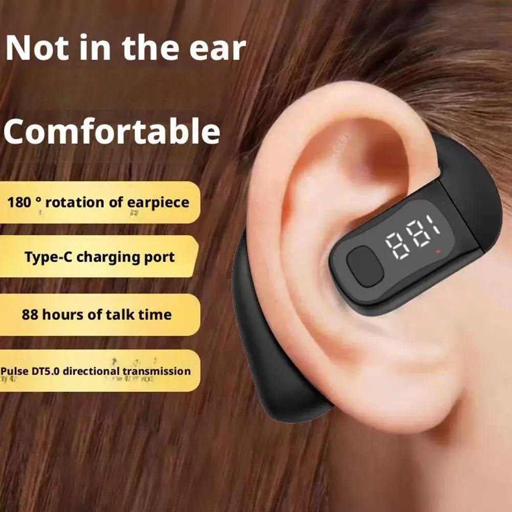 Wireless Bluetooth 5.4 Earphone Long Standby Ear Hook,Business HD Calling Mic Surround Sound Waterproof Earbud Outdoor