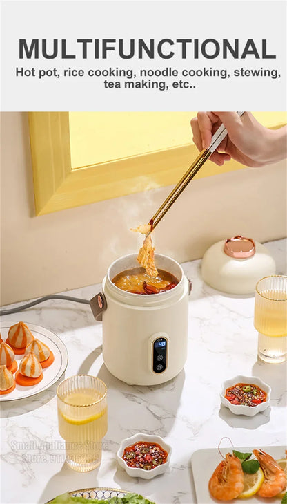 New Mini Rice Cooker Small 600ML Electric Cooker Multifunctional Electric Cooking Pot 12H Reservation Mini Hot Pot For Dormitory