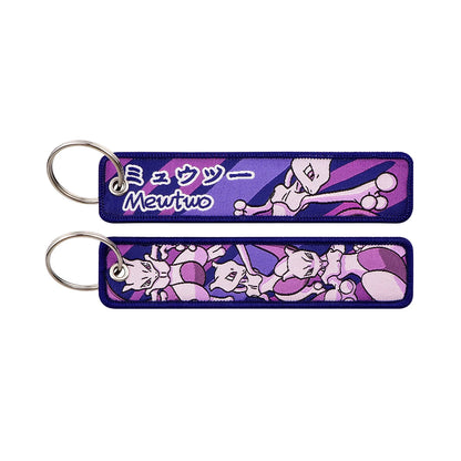 Kawaii Japanese Elf Anime Embroidery Key Fobs Key Tag Motorcycles Cars Backpack Chaveiro Keychain Fashion Keyring Friends Gifts