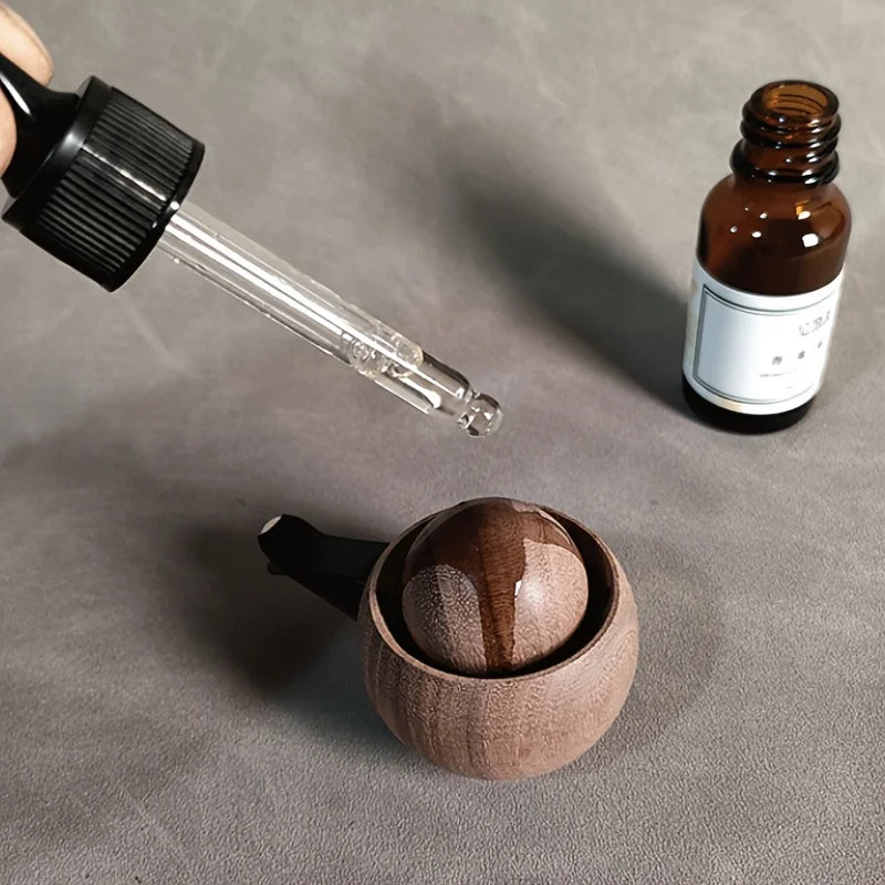 Car & Home Essential Oil Diffuser - Made of Wood Mini Cute Natural Fragrance Diffuser Suitable for Bedroom Living Room Bathroom