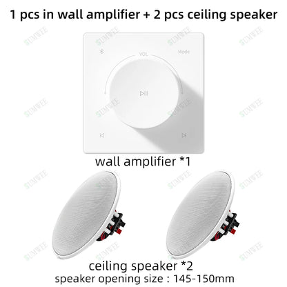 Mini Wall Amplifier Panel Bluetooth-compatible HiFi Home Theater Stereo Sound Audio TF USB Music control system ceiling speakers