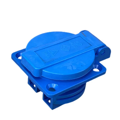 Black Blue Waterproof Franch Germany Industry Safety Outlet 16A 250V CE Cover Waterproof Dustproof Power Connector AC Socket