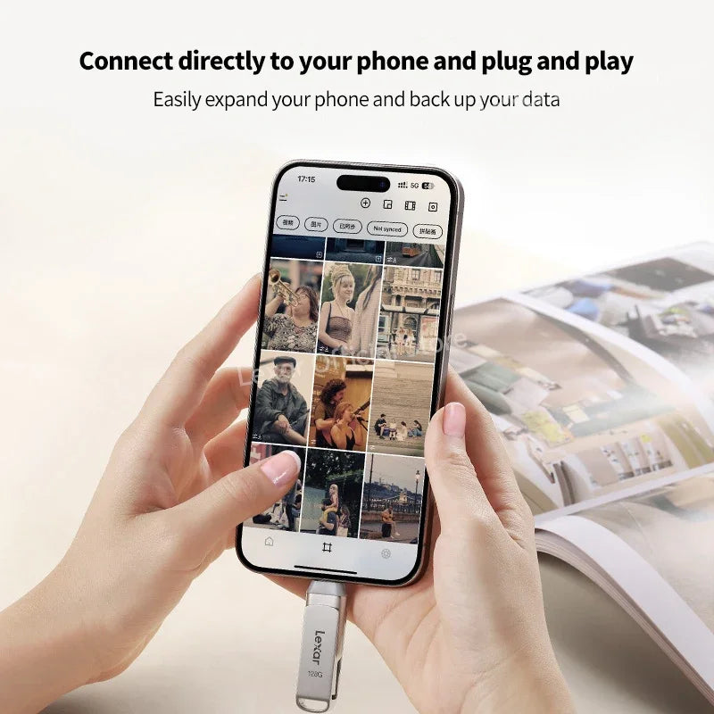 Lexar JumpDrive D40T Encrypted Metal Pen Drive USB 3.2 Type-C Type-A High Speed USB Disk 128GB Flash Memory for PC