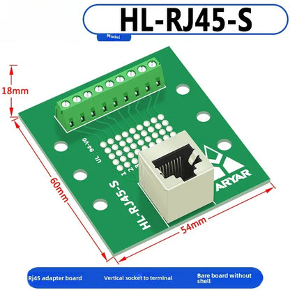 RJ45 adapter terminal RJ45 adapter terminal Cat5e Cat6 adapter board network port DIN35 guide rail installation
