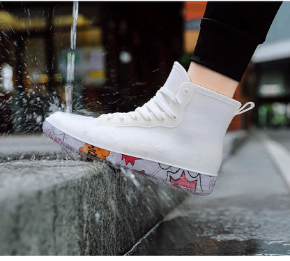 Men Rain Boots Fashion Trendy Nude Boots Anti-skid Work Chef Shoes Durable Waterproof Rubber Fishing Shoes Male Sneakers 2023New