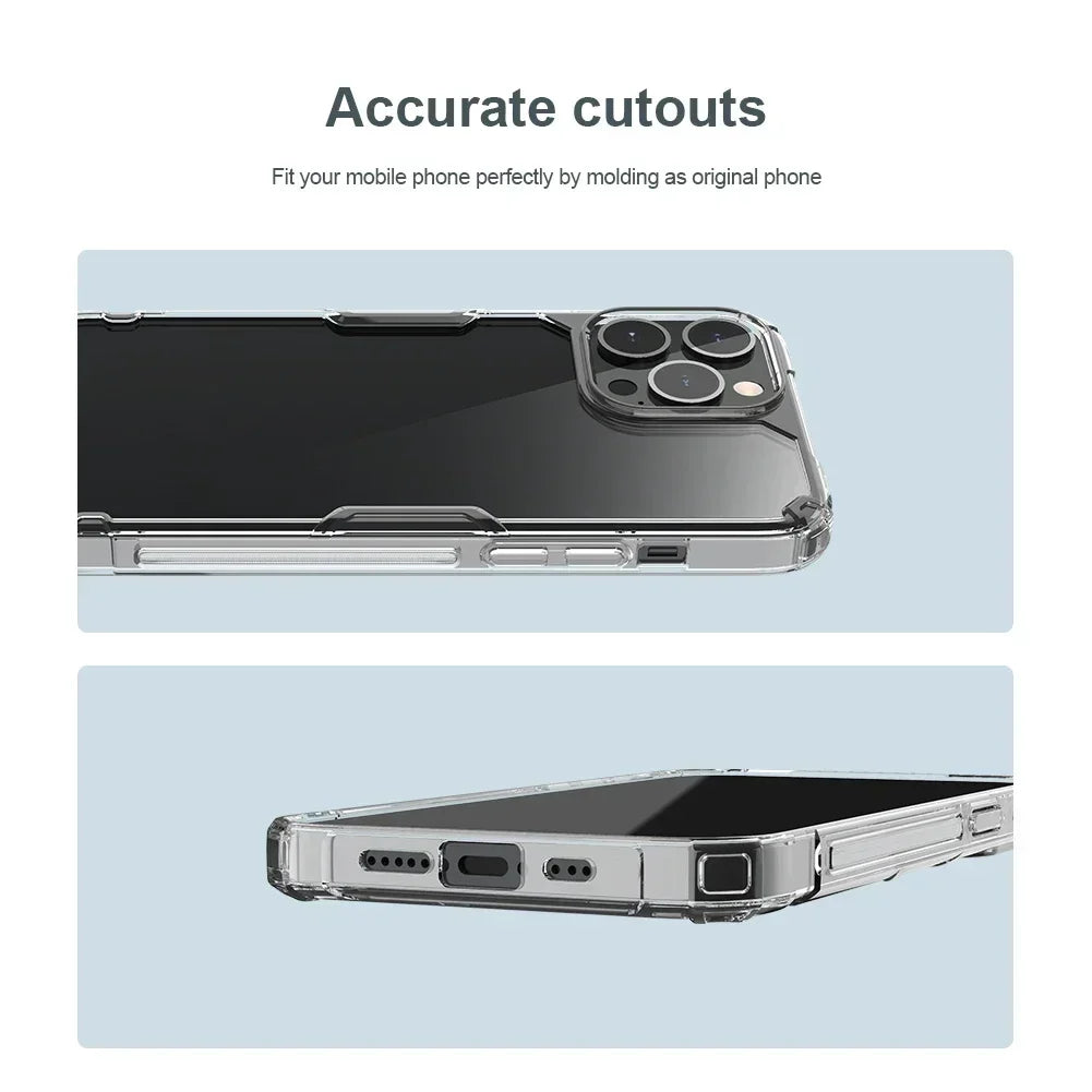 Nillkin for iPhone 17 Pro Max 16 Pro Max 15 Pro  14 13 iPhone series TPU+PC Silicone Soft Transparent Phone Back Cover