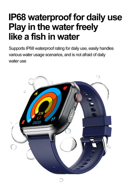 2025New Medical Grade ECG+PPG Smart Watch BMI Body Fat Uric Acid Painless Non-invasive Blood Sugar Monitoring Calling Smartwatch