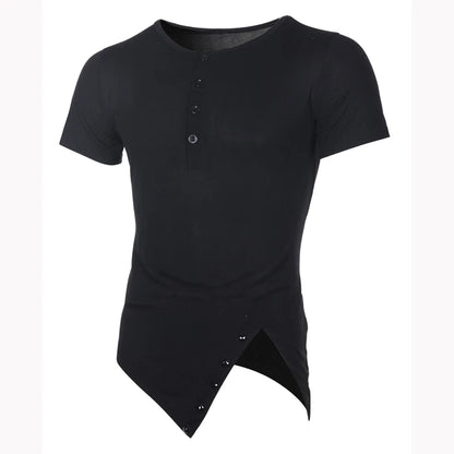 MRMT 2026 Brand New Men's Popular Irregular Short-Sleeved Men's Solid Color All-Match T-Shirt Hip-Hop Hip-Hop Fashion Casual Men
