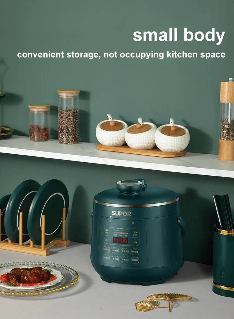 SUPOR 2.3L Electric Pressure Cooker Mini Rice Cooker Small Stainless Steel Electric Cooker High Quality Kitchen Appliances