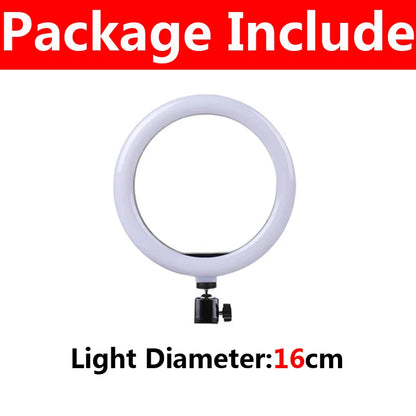16/26/33cm LED Selfie Ring Light Dimmable LED Lamp Photography Ringlight For Phone Video Live Fill Lamp Photo Studio Ring Light