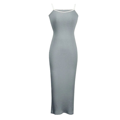 Fashion Sexy Skinny Kint Dress Backless Evening Maxi Dress Women Party Club Ladies Bodycon Peach Slim Hip Elegant Long Dresses
