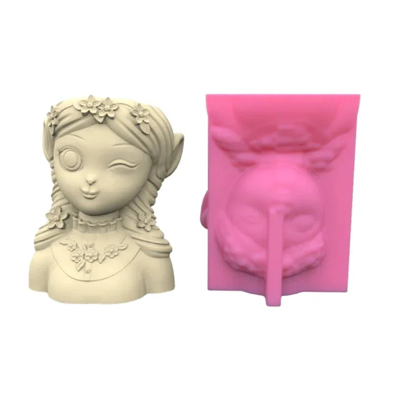21 Types Nonstick Girls Pen Holder Mold Flower Pot Silicone Mold DIY Crafts Ornament Tool DIY Succulent Planter Mold
