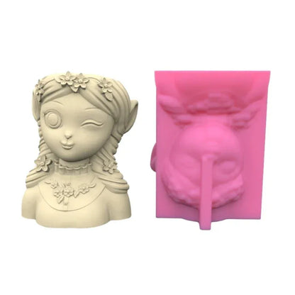 21 Types Nonstick Girls Pen Holder Mold Flower Pot Silicone Mold DIY Crafts Ornament Tool DIY Succulent Planter Mold
