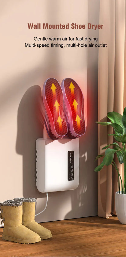 Boots Shoes Dryer Deodorizer with Heat Dehumidifier Device Foot Warmer Heater for Home Adjustable Portable Electric Shoes Dryer
