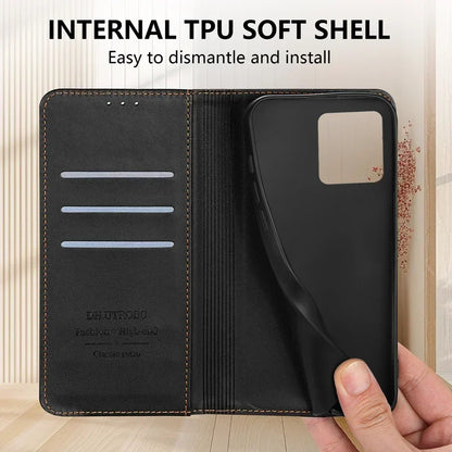 Wallet Skin friendly Magnetic Card Slot Flip Leather Case For Xiaomi 14T Poco X7 C75 M7/X6 Pro Redmi 14C 13 A4 Note 14 Pro+ 14S
