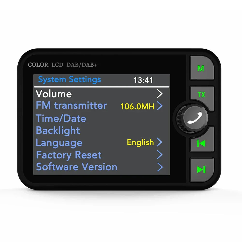 Stereo Digital Signal Broadcast Adapter DAB+ Receiver Digital Broadcast Bluetooth-compatible 5.0 Music Player Hands-free for Car