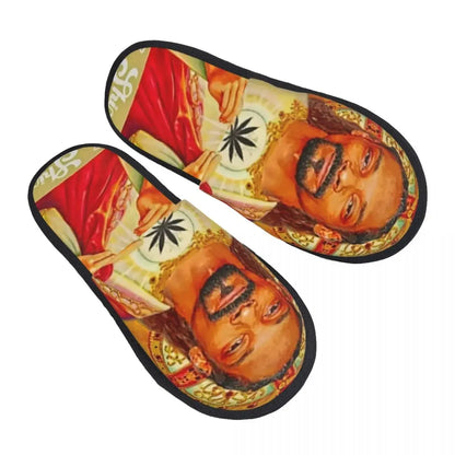 Snoop Dogg Goes Jesus Guest Slippers for Bedroom Women Custom Print House Slipper