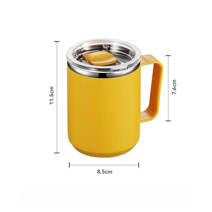 450ML Stainless Steel Insulated Mug with Lid Double Layered Cup Wall Coffee Thermos Cup for Office Outdoor Portable Water Bottle
