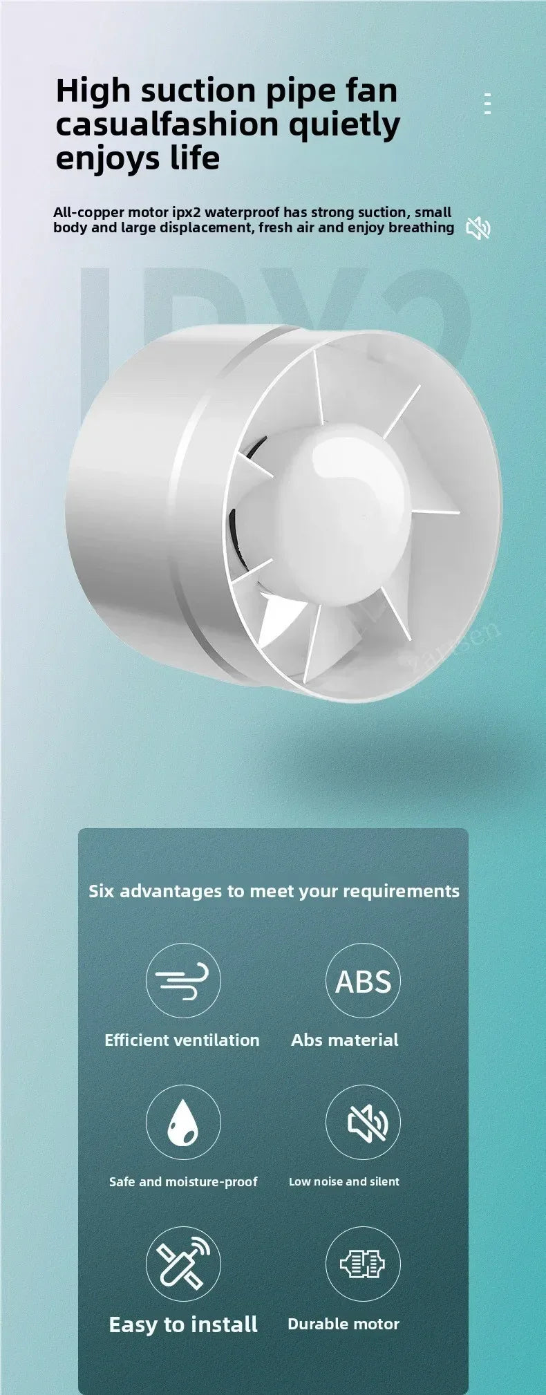 4 inch 220V Silent Ventilation Air Vents Ventilator Extractor Exhausted Extractor Fan Ventilator Bathroom Kitchen Washroom
