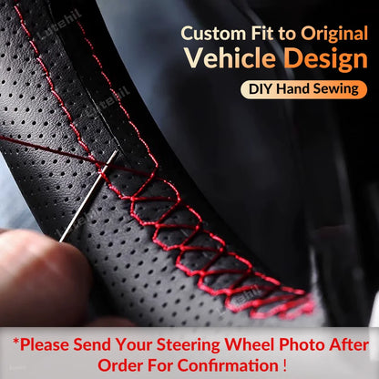 For Seat Ibiza 2004 2005 2006 Custom Car Steering Wheel Braid Cover Hand Sewing DIY Artificial leather Suede Car Accessories by PDG ibma