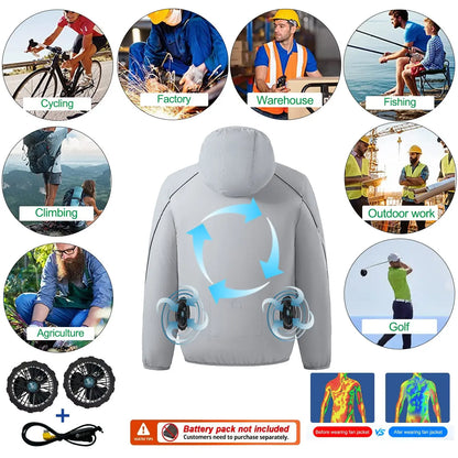 Summer Cooling Vest For Couples Breathable Fan Air Conditioner Jacket Sleeveless Heat Resistant Outdoor Workwear